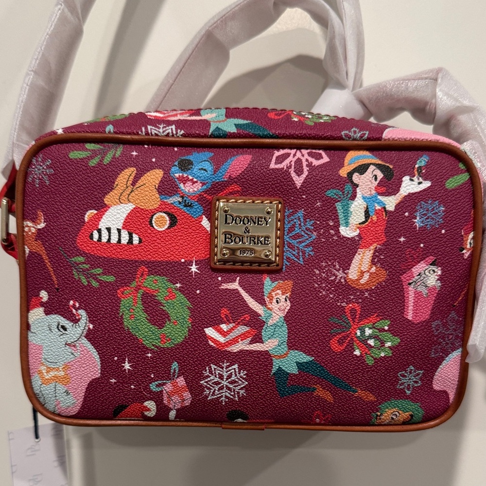Dooney & Bourke Disney Holiday Crossbody Camera Bag - Red and Green